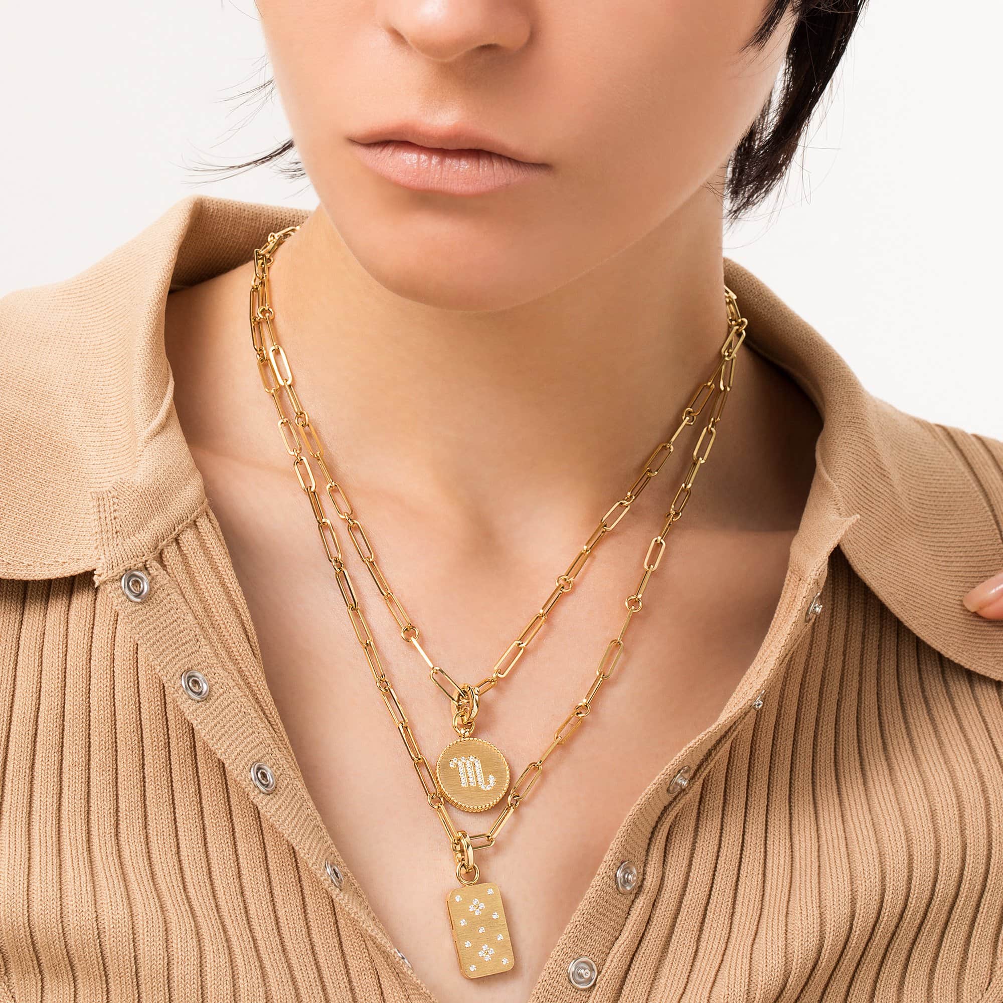 Medallion online chain necklace